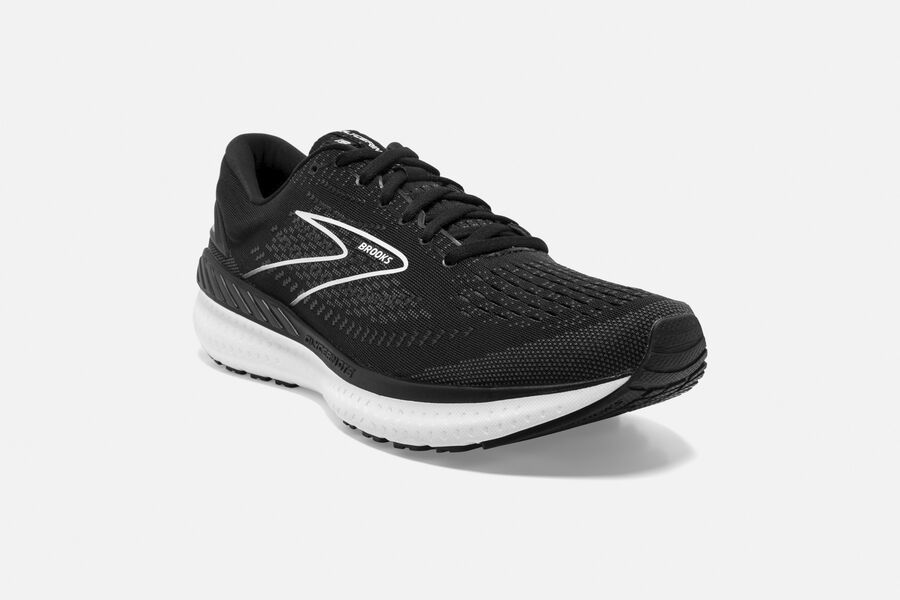 Brooks Running Shoes Womens Black/White - Glycerin GTS 19 Road - 7236-AIQLZ